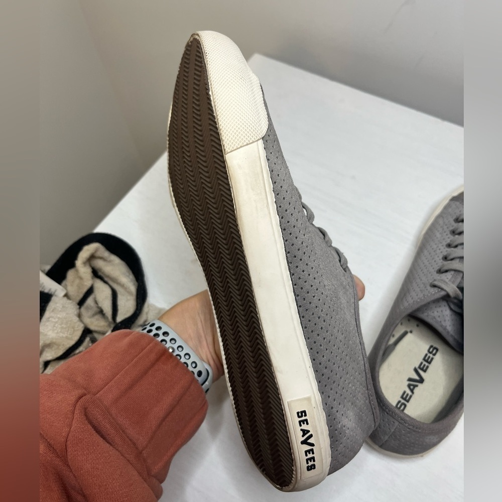 Seavees Army Issue Low Laser Cut Grey Leather Sne… - image 4
